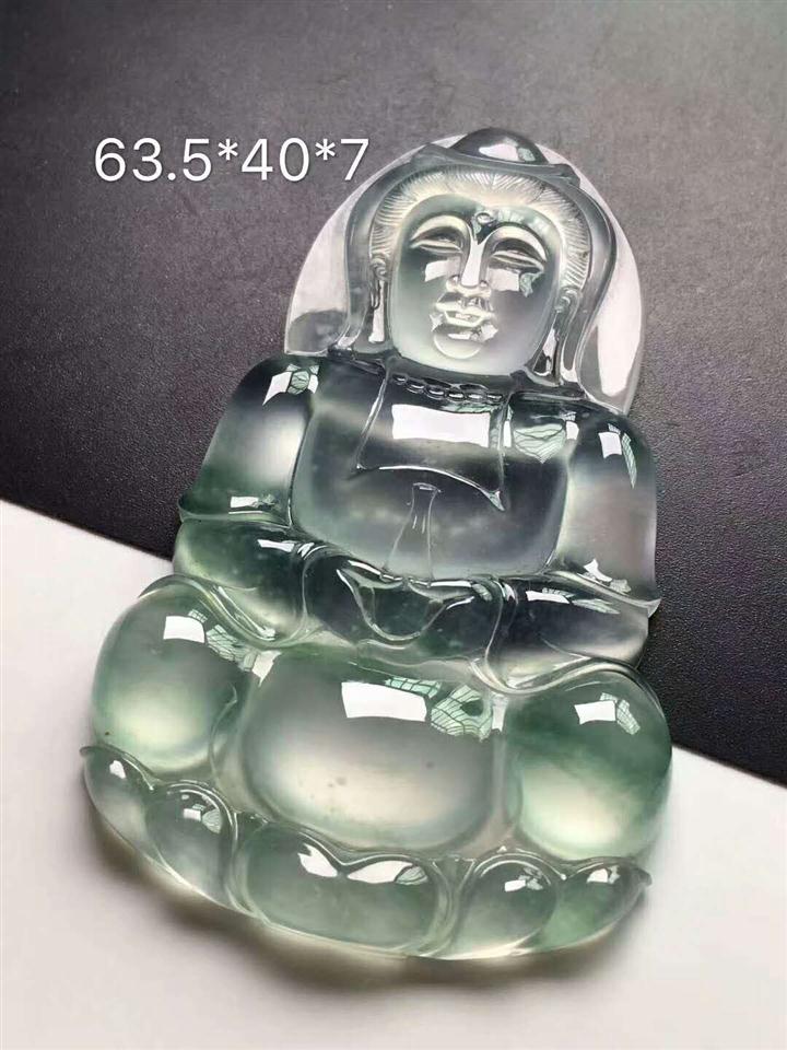 ??【玻璃种飘花观音】完美料子 荧光四益，品质看得见 